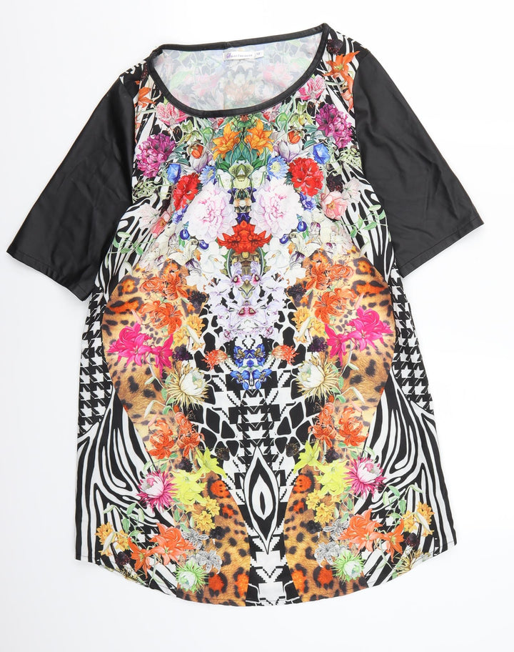 Sweetaeacia Womens Multicoloured Floral  T-Shirt Dress  Size 12