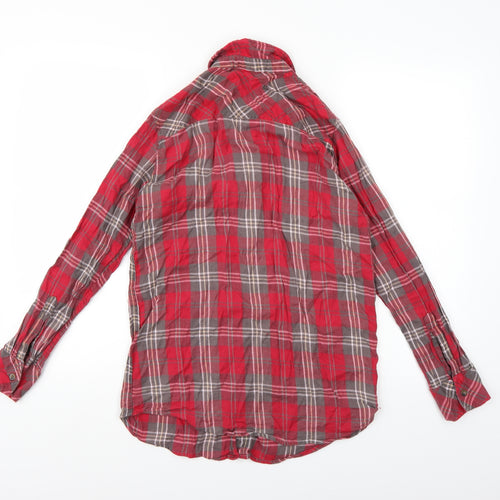 Topshop Womens Pink Check  Basic Button-Up Size 8
