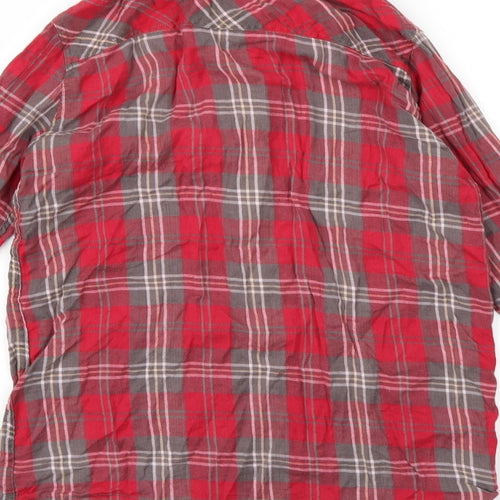 Topshop Womens Pink Check  Basic Button-Up Size 8