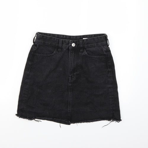 &DENIM Womens Black  Denim A-Line Skirt Size 8