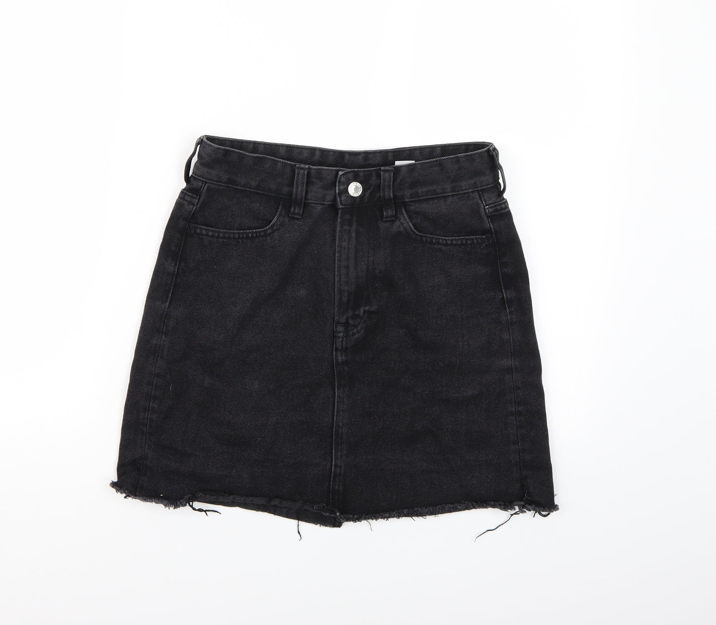 &DENIM Womens Black  Denim A-Line Skirt Size 8