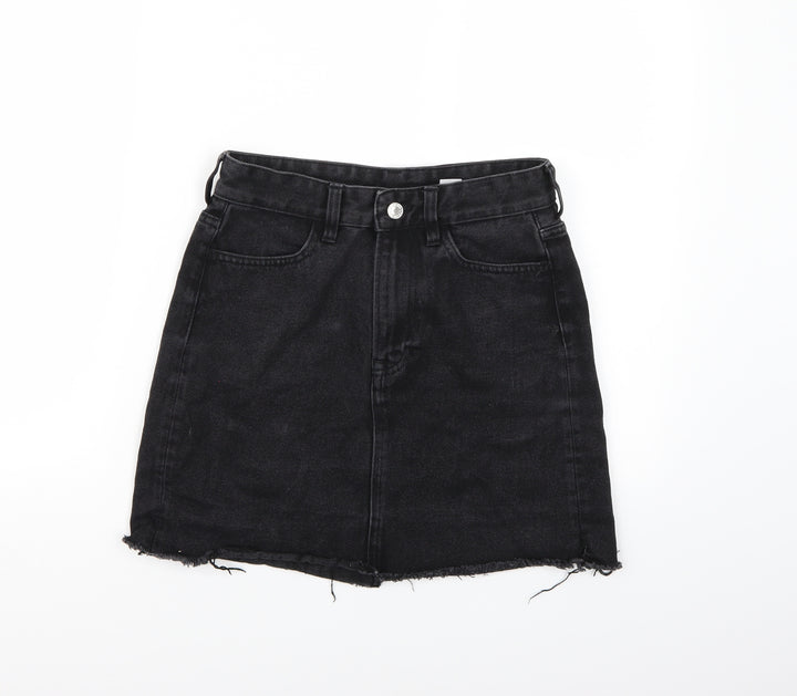 &DENIM Womens Black  Denim A-Line Skirt Size 8