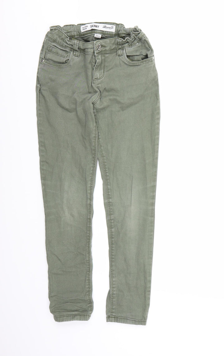 Denim Co. Girls Green  Denim Skinny Jeans Size 10-11 Years
