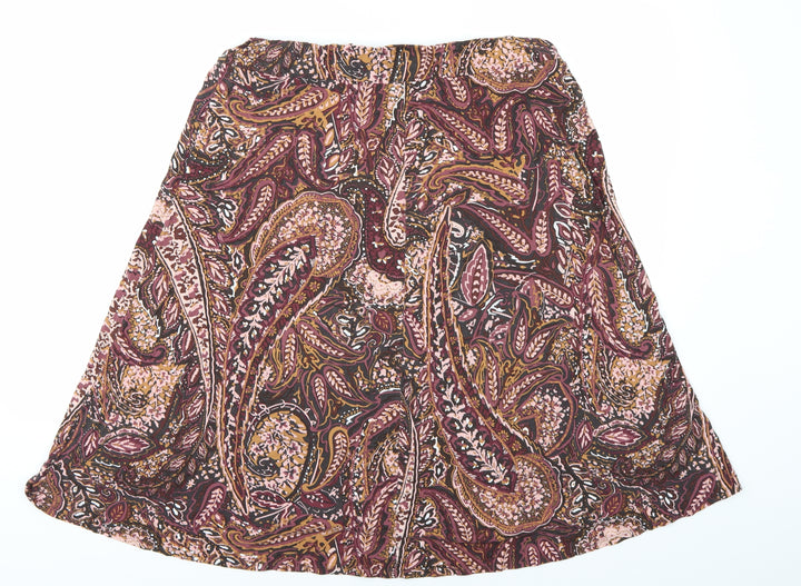 Classic Womens Multicoloured Paisley A-Line Skirt