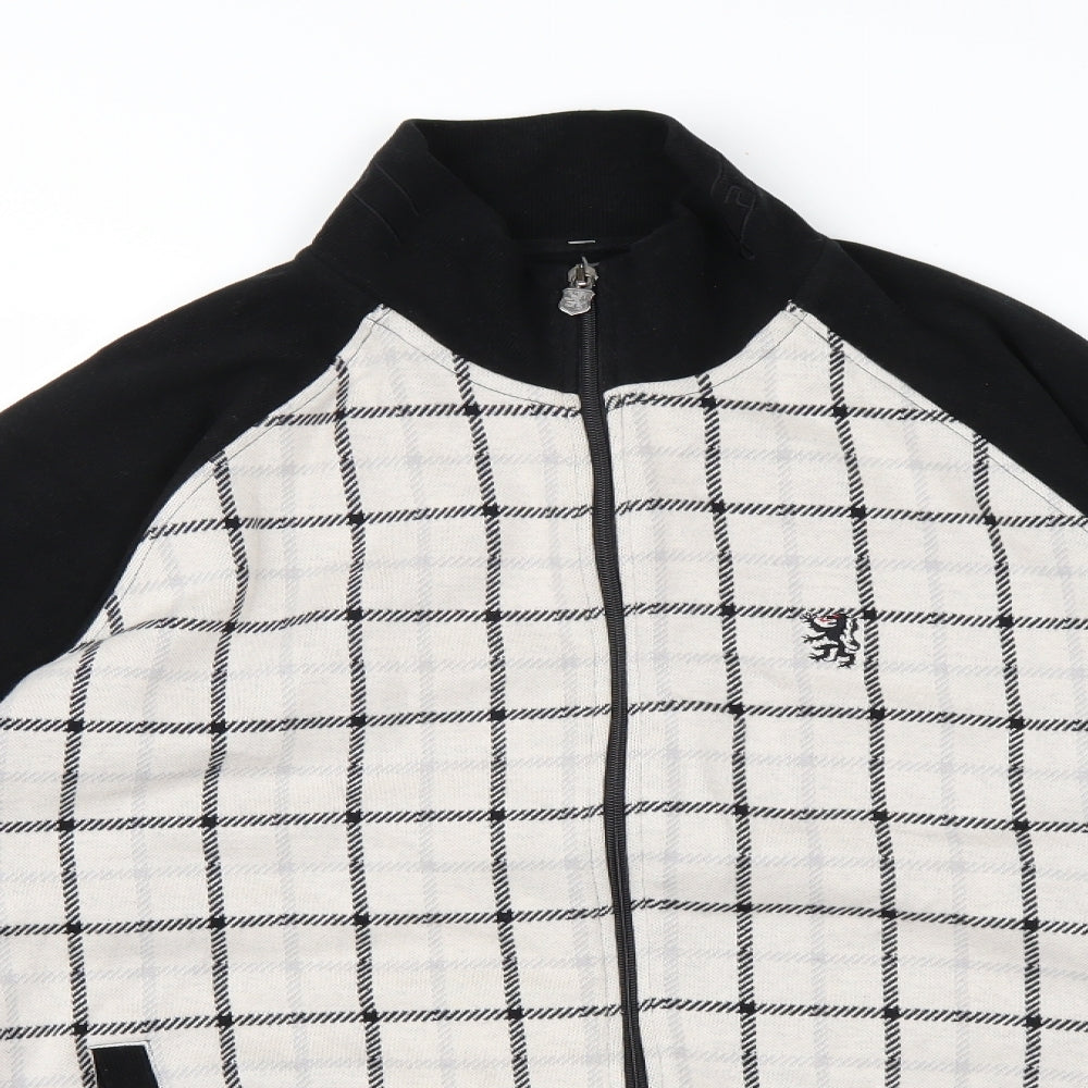 Lambretta Mens Multicoloured Check Jersey Full Zip Sweatshirt Size XL