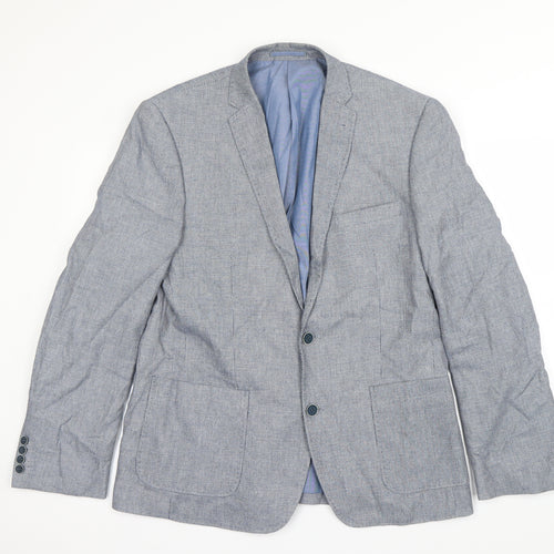 Preworn Mens Blue Argyle/Diamond  Jacket Blazer Size L