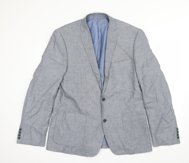 Preworn Mens Blue Argyle/Diamond  Jacket Blazer Size L