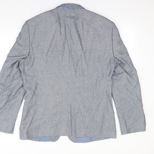 Preworn Mens Blue Argyle/Diamond  Jacket Blazer Size L