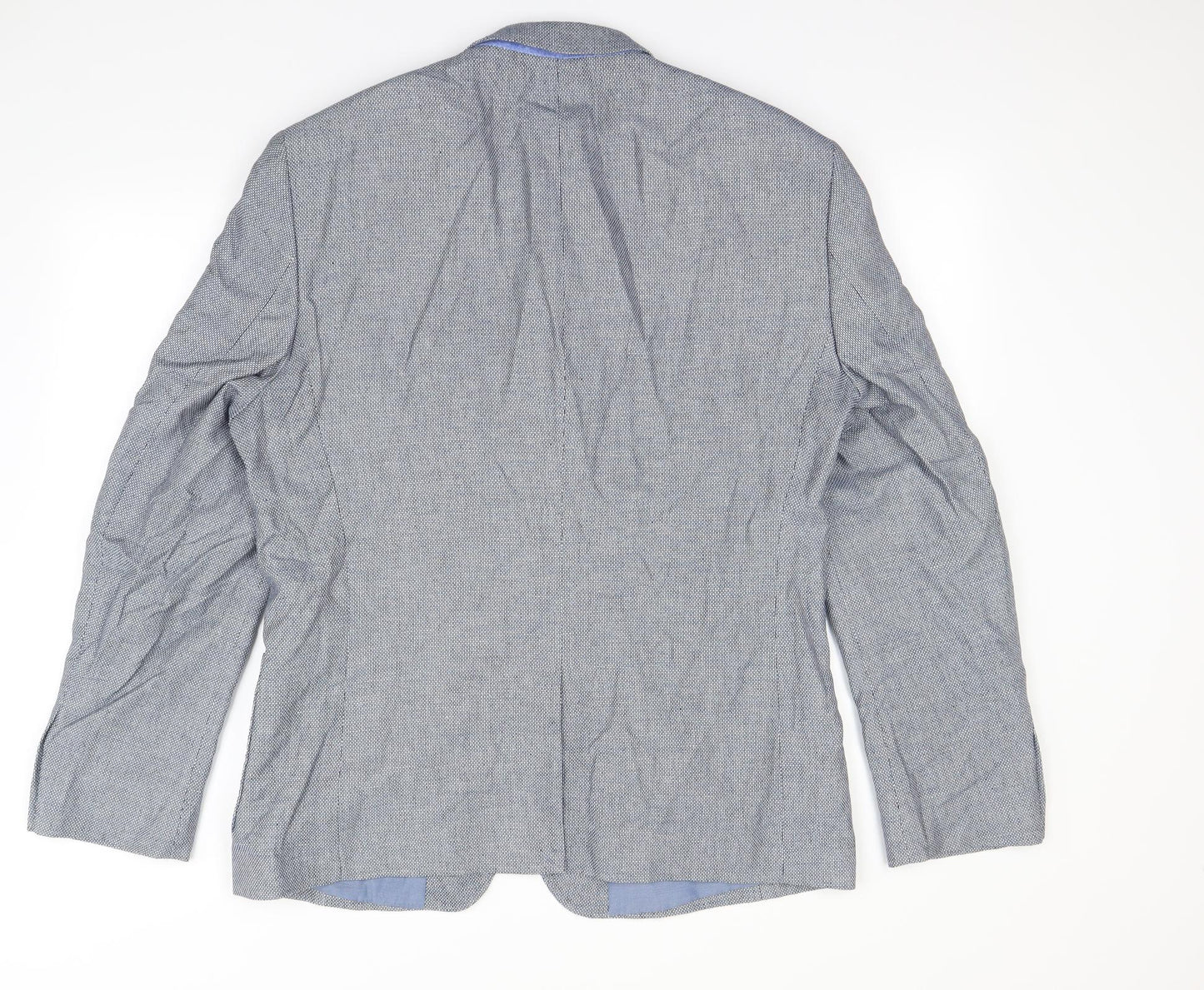 Preworn Mens Blue Argyle/Diamond  Jacket Blazer Size L
