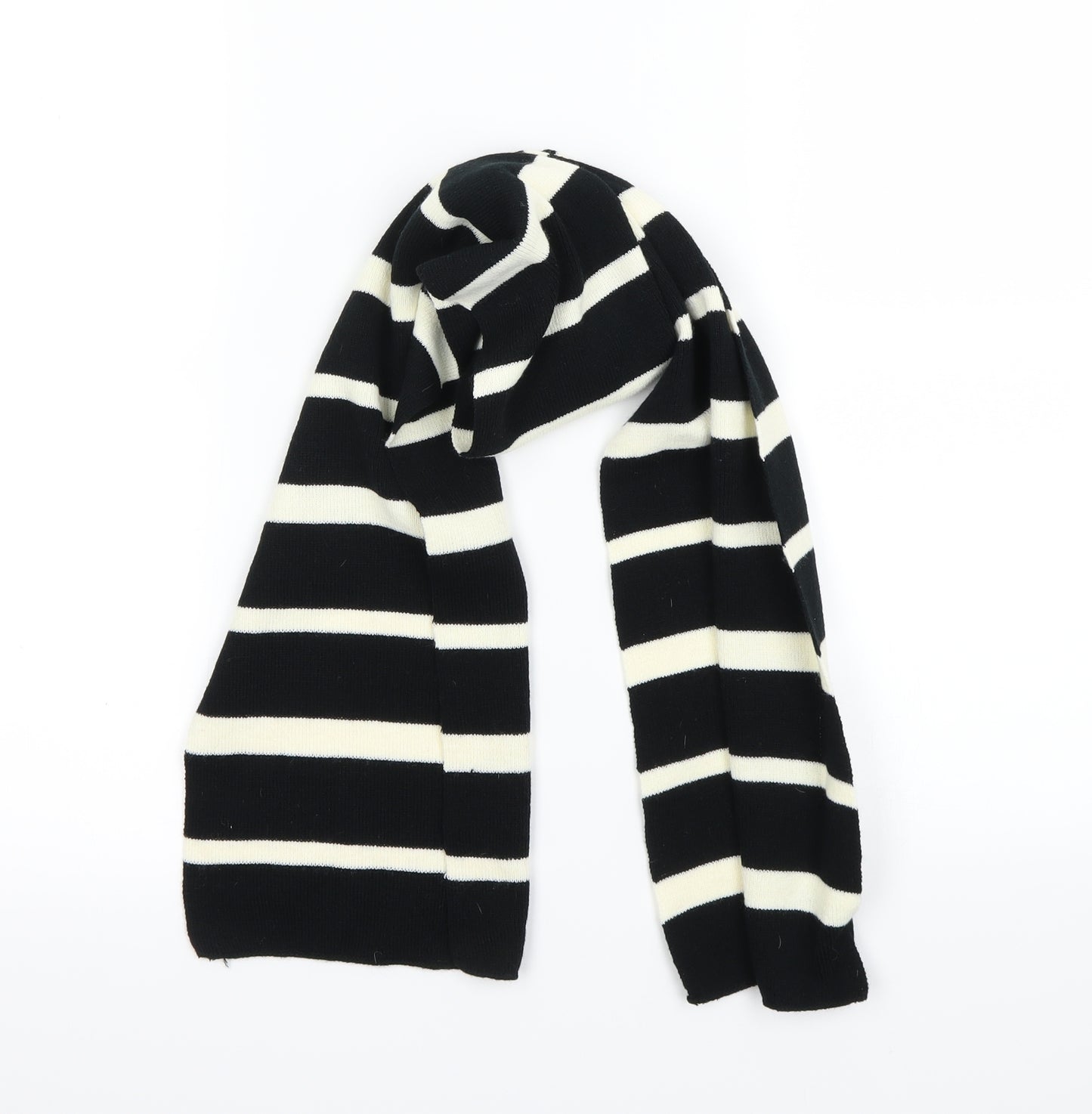 Preworn Unisex Ivory Striped  Scarf  One Size