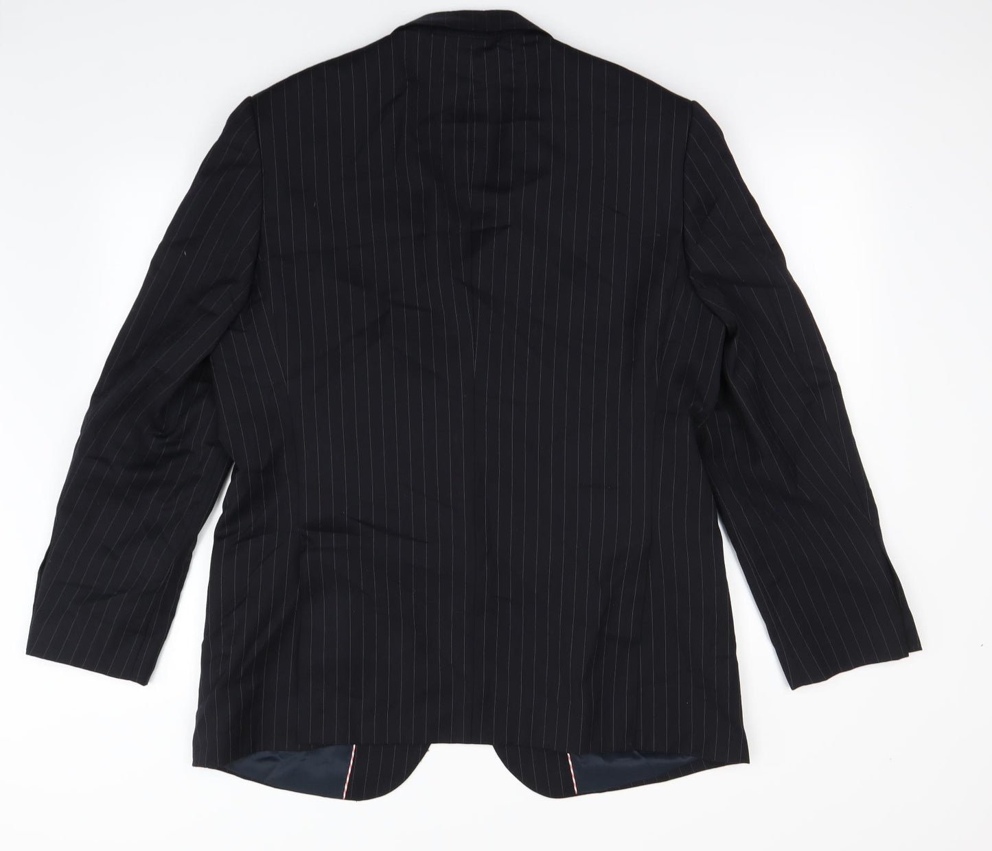 Preworn Mens Black Striped  Jacket Blazer Size L