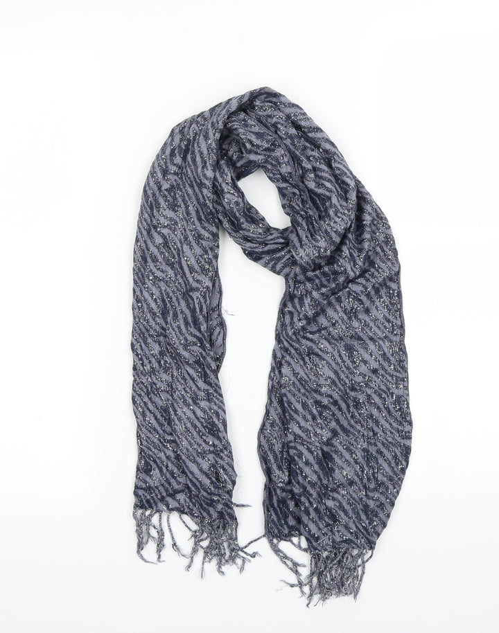 Preworn Unisex Blue Animal Print   Scarf