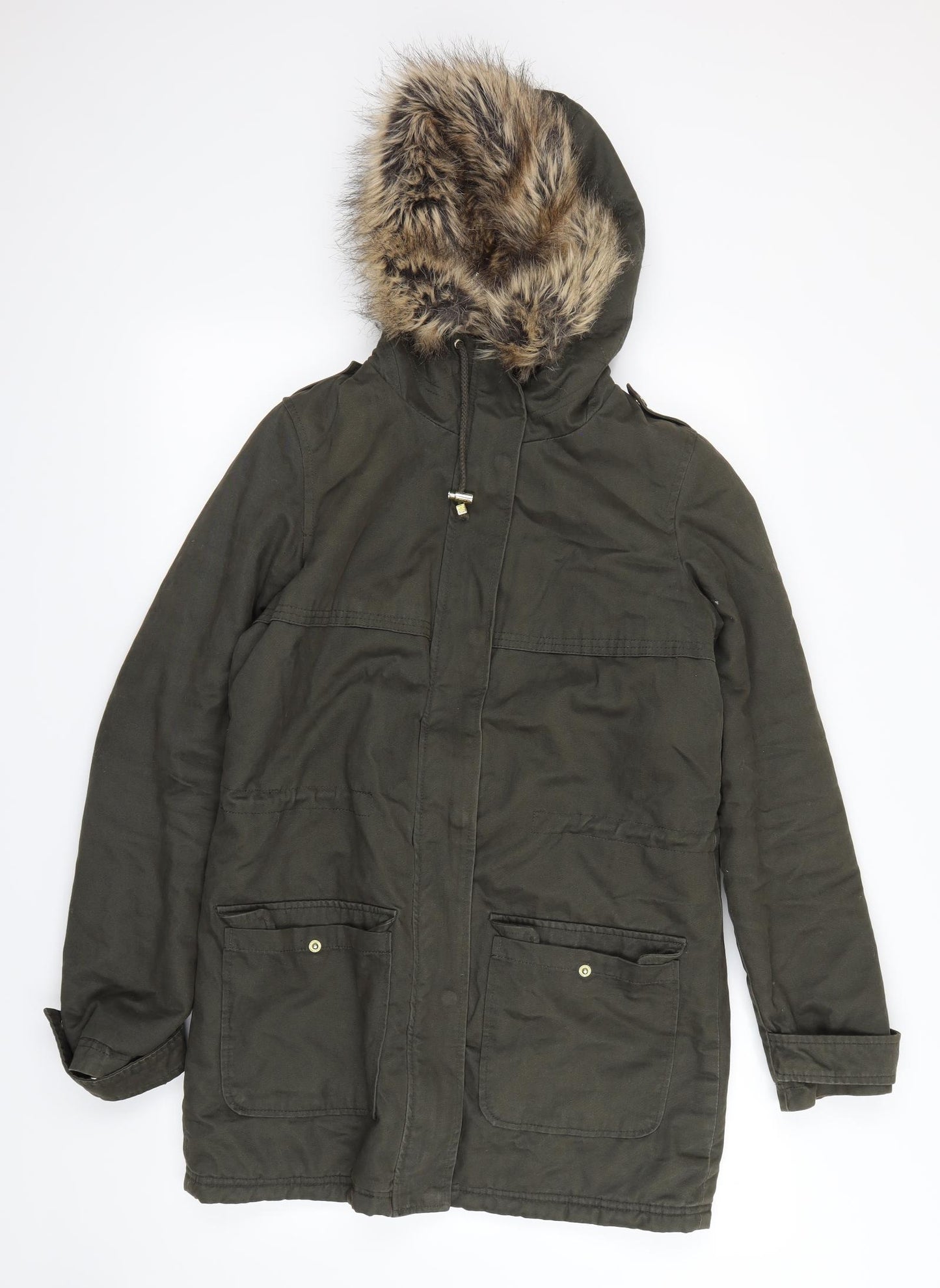 Dorothy Perkins Womens Green   Rain Coat Coat Size 8