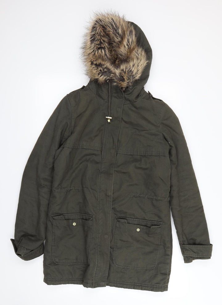 Dorothy Perkins Womens Green   Rain Coat Coat Size 8