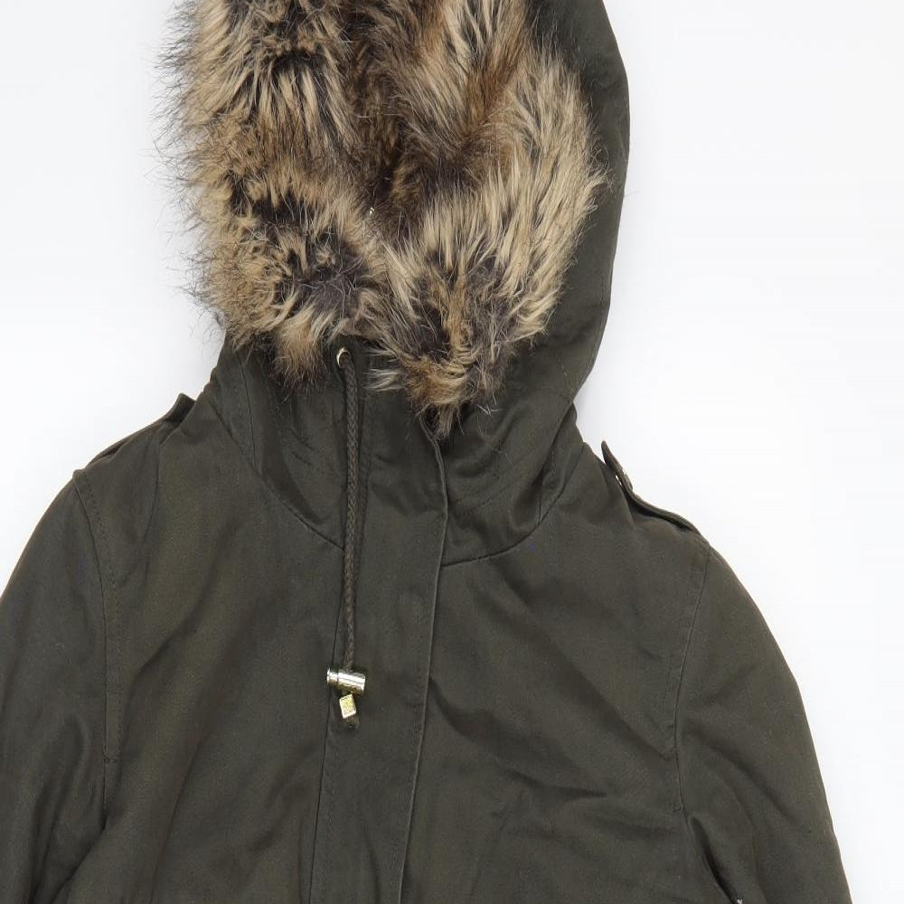 Dorothy Perkins Womens Green   Rain Coat Coat Size 8