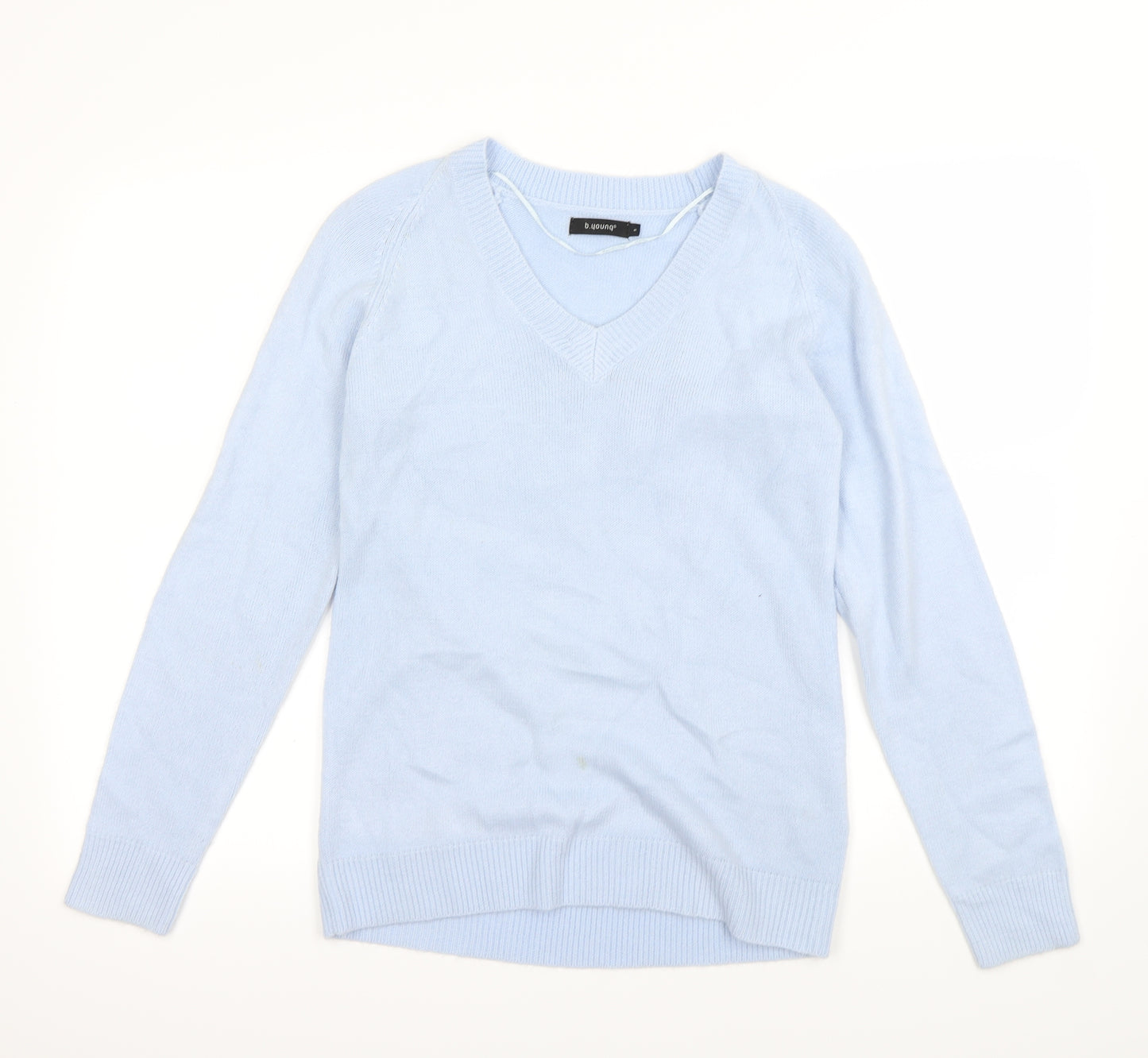 b. young Womens Blue   Henley Jumper Size S