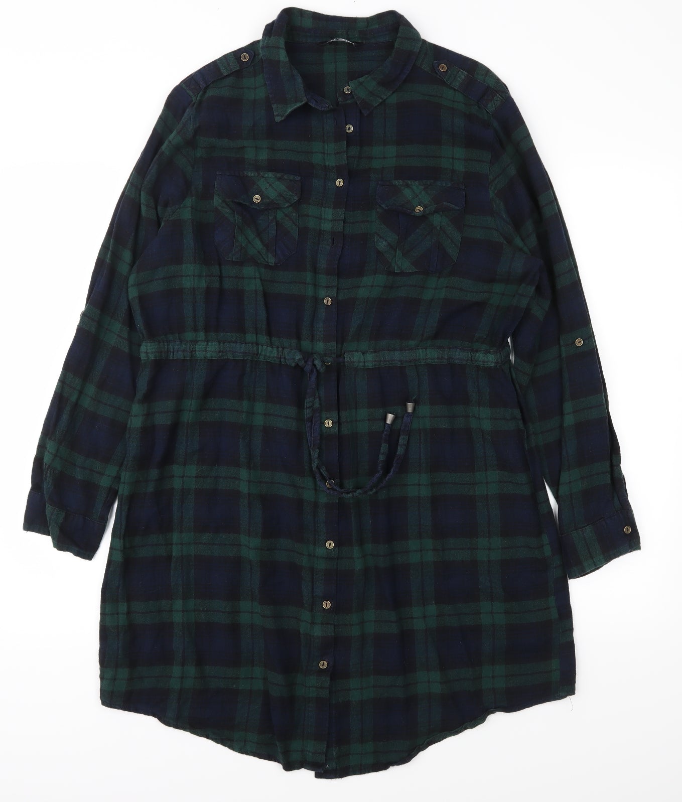 New Look Womens Green Plaid  Mini  Size 16