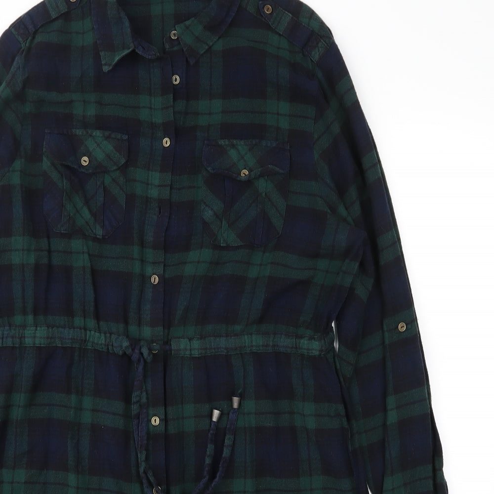 New Look Womens Green Plaid  Mini  Size 16