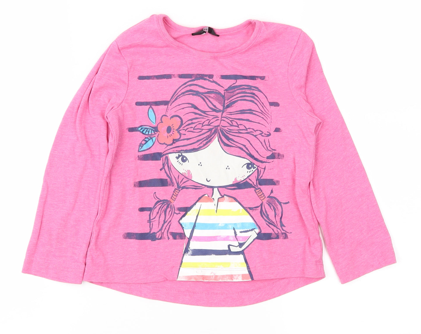 George Girls Pink   Basic T-Shirt Size 3-4 Years