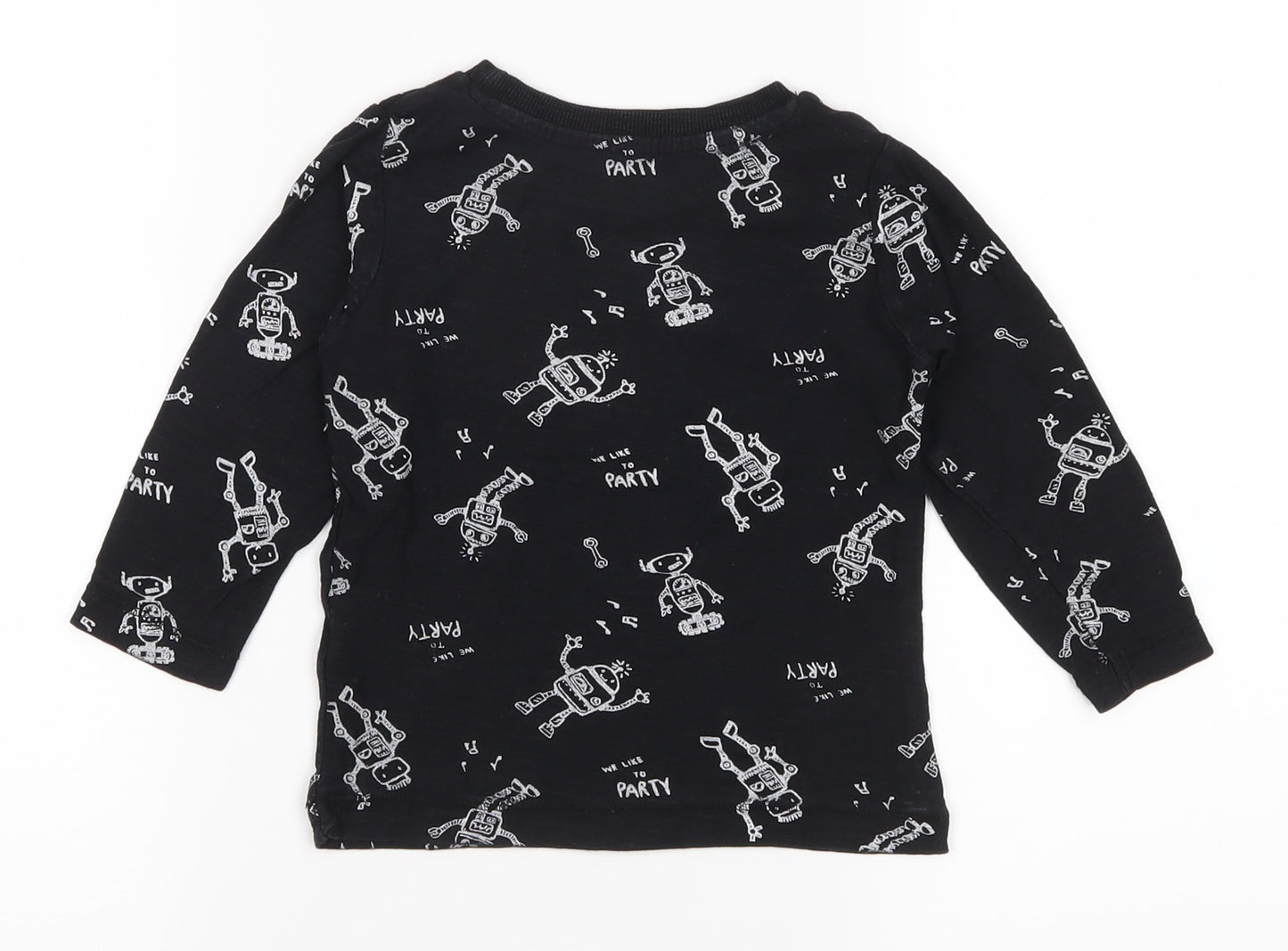 Preworn Boys Black   Basic T-Shirt Size 12-18 Months
