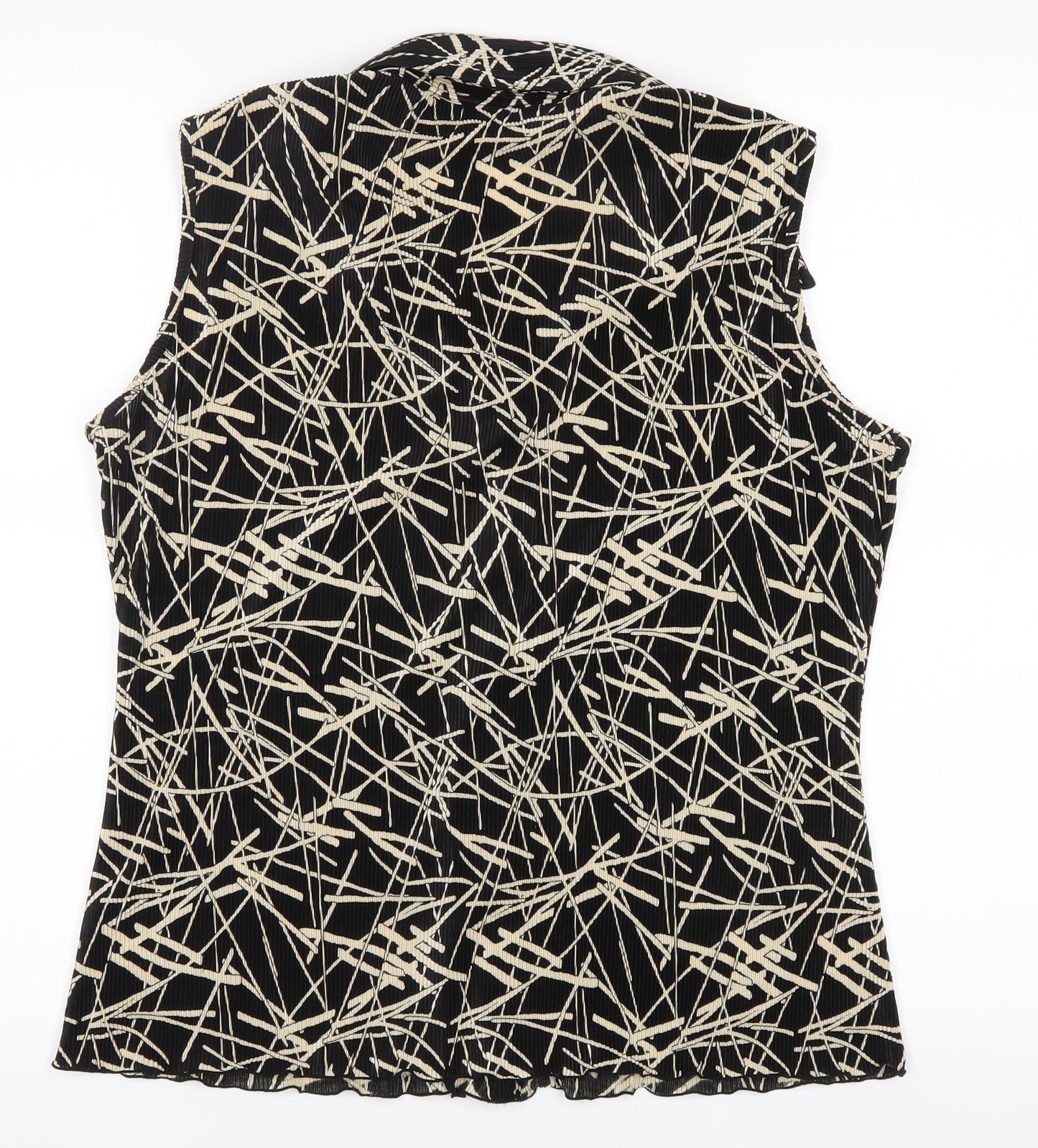 Le Bon Marché Womens Black Geometric  Basic Button-Up Size 14