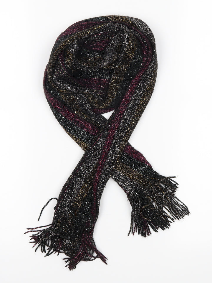 Preworn Womens Black Scarf - Metalic