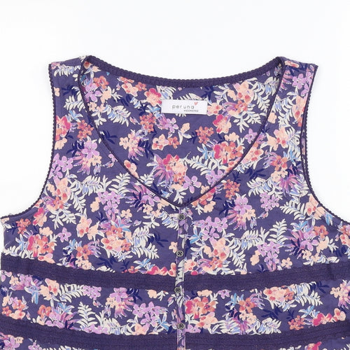 Per Una Womens Purple Floral  Basic Tank Size 12