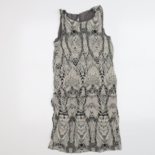 in wear Womens Beige Animal Print Chiffon Tank Dress  Size 10