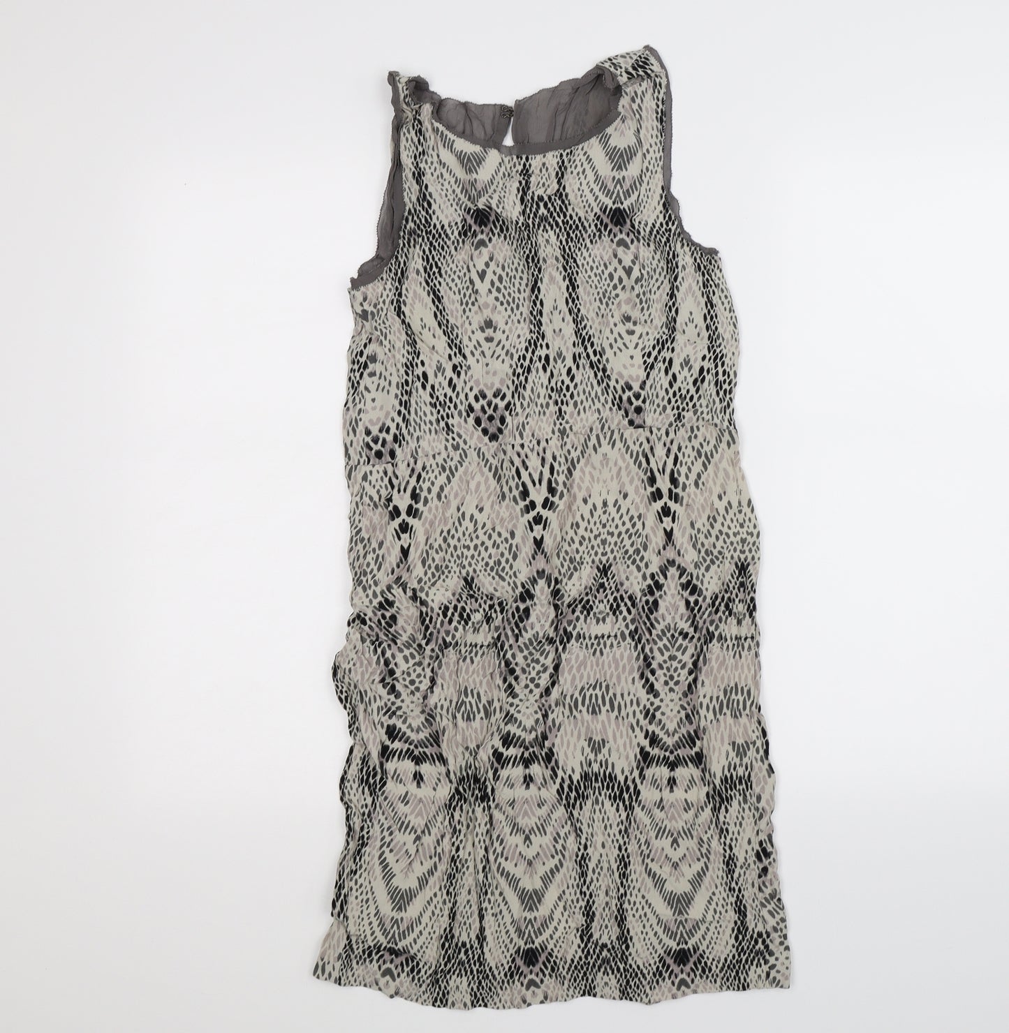 in wear Womens Beige Animal Print Chiffon Tank Dress  Size 10