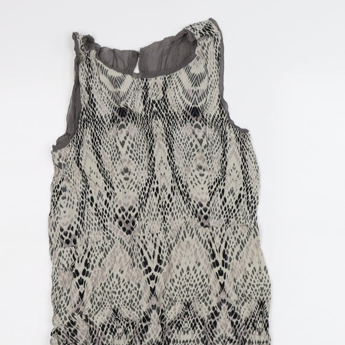in wear Womens Beige Animal Print Chiffon Tank Dress  Size 10