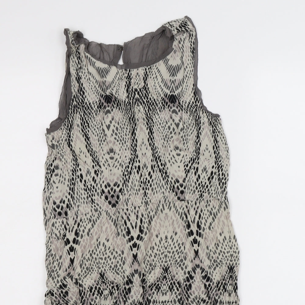 in wear Womens Beige Animal Print Chiffon Tank Dress  Size 10