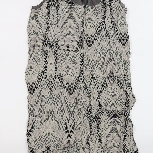 in wear Womens Beige Animal Print Chiffon Tank Dress  Size 10
