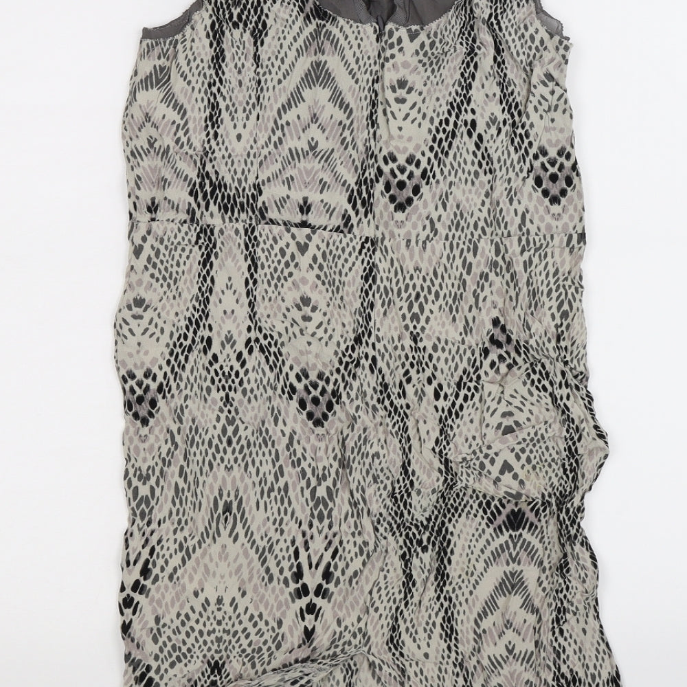 in wear Womens Beige Animal Print Chiffon Tank Dress  Size 10