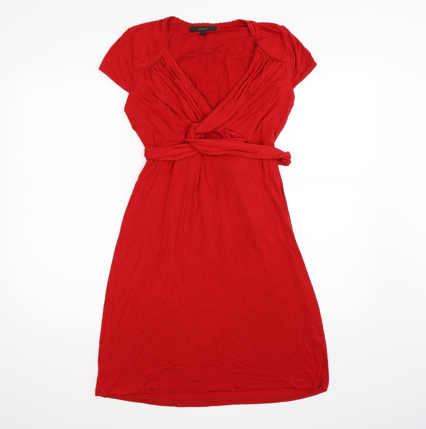 Coast Womens Red  Rayon Wrap Dress  Size 10