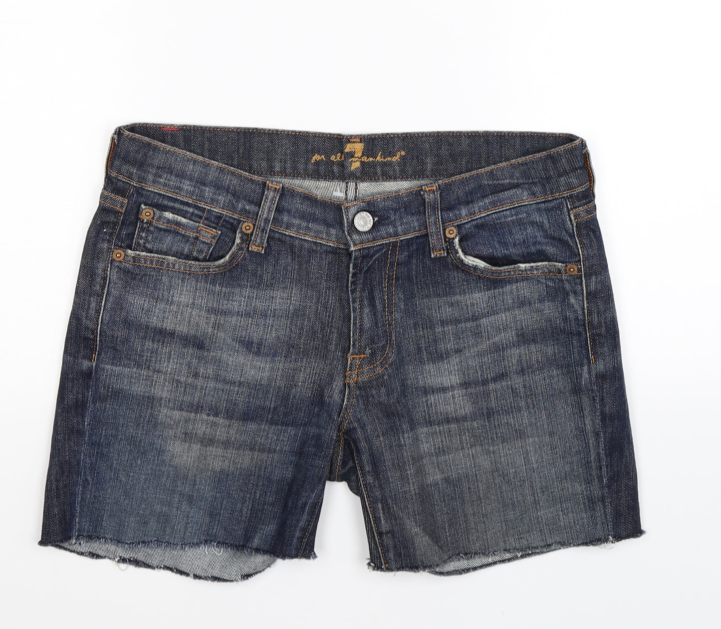 7 For All Mankind Womens Blue  Denim Cut-Off Shorts Size 8