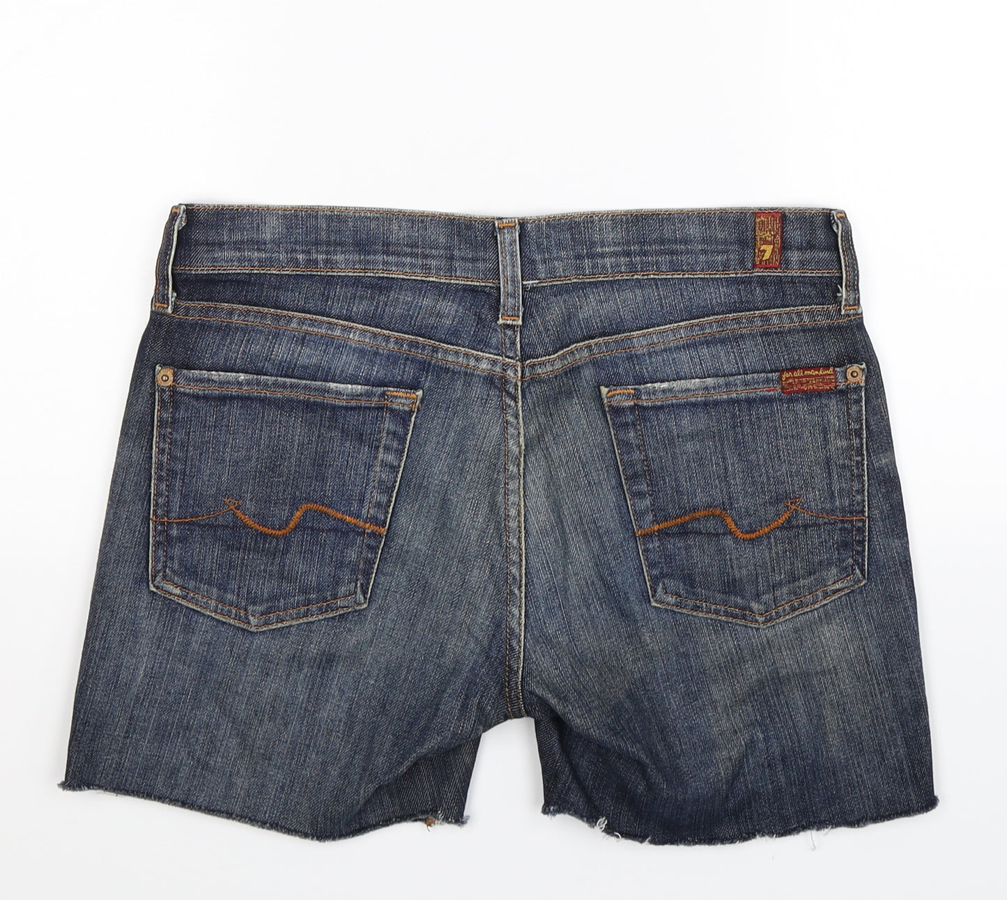 7 For All Mankind Womens Blue  Denim Cut-Off Shorts Size 8