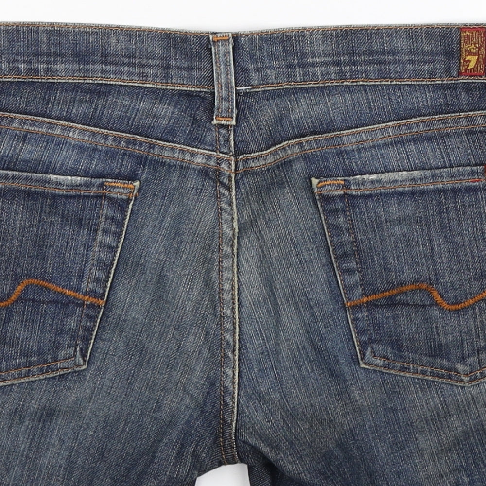 7 For All Mankind Womens Blue  Denim Cut-Off Shorts Size 8