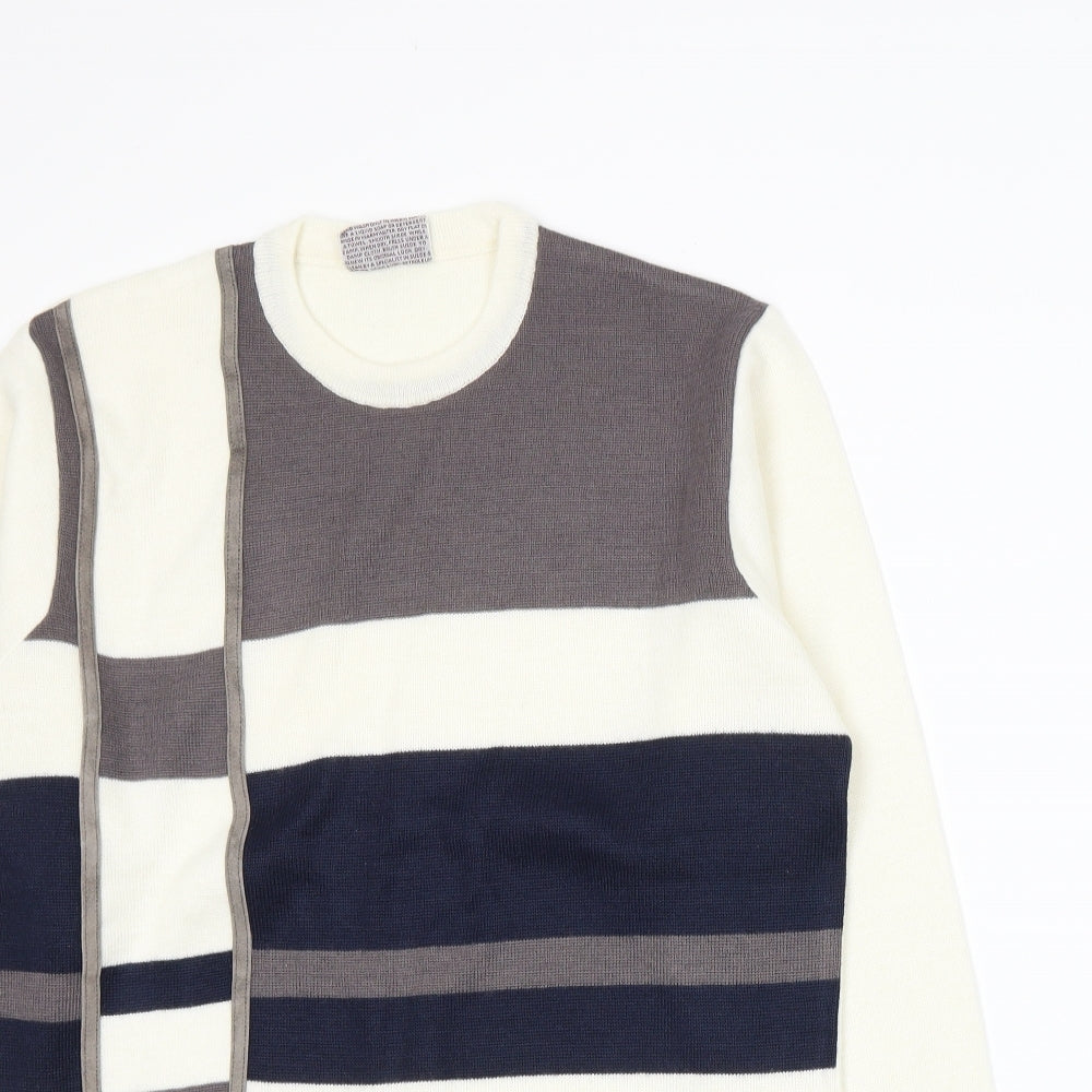 Gabicci Mens Ivory  Knit Pullover Jumper Size M