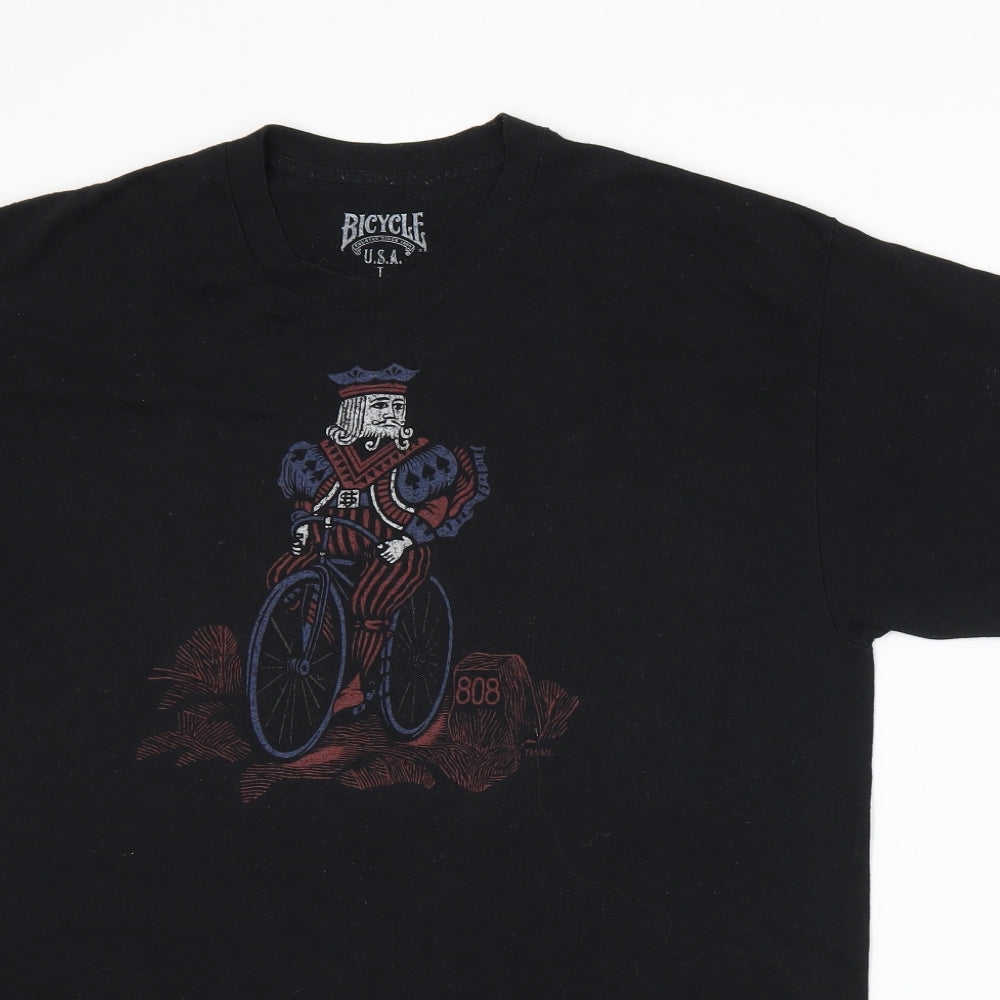 Bicycle Mens Black    T-Shirt Size L