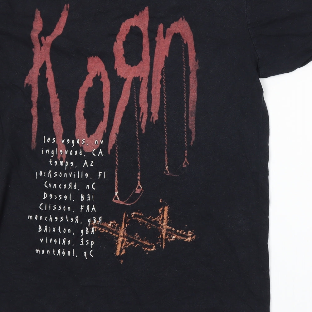 Gildan Mens Black    T-Shirt Size L  - Korn