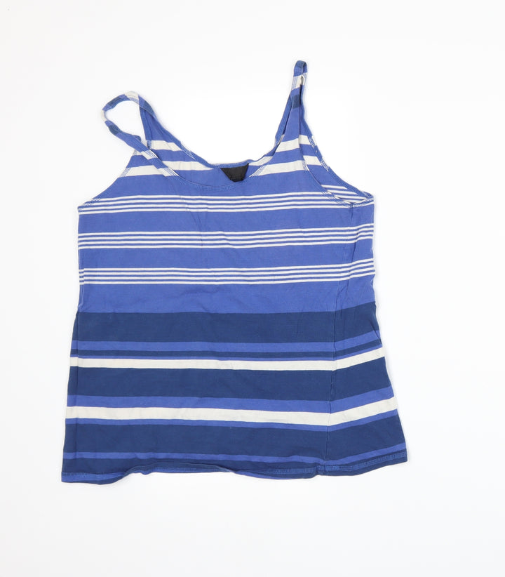 Topshop Womens Blue Striped Basic Tank Size 8