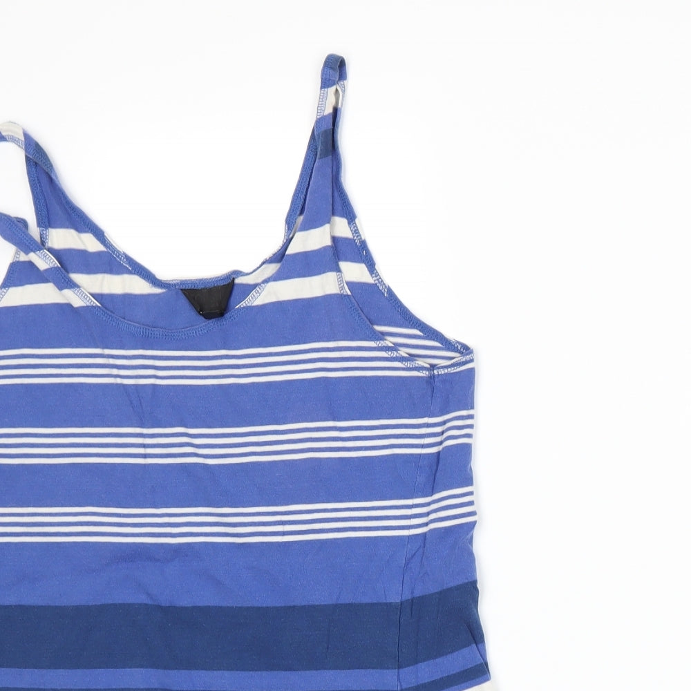 Topshop Womens Blue Striped  Basic Tank Size 8