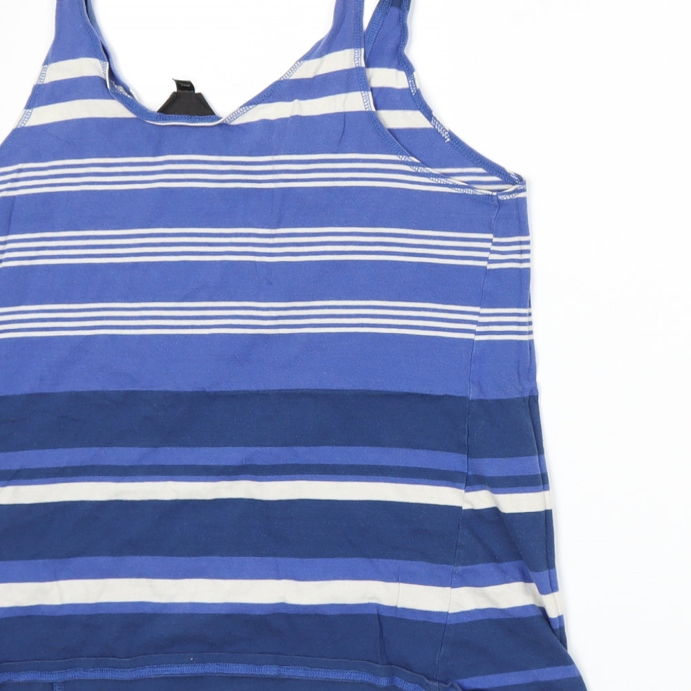 Topshop Womens Blue Striped  Basic Tank Size 8
