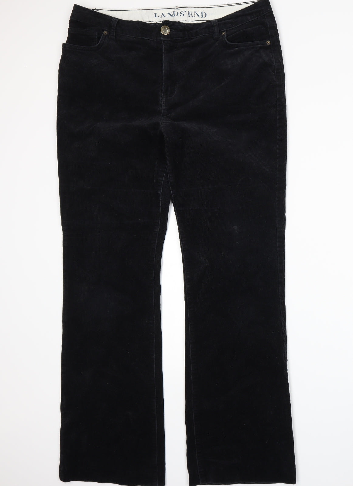 Lands' End Womens Black   Bootcut Jeans Size 14 L32 in