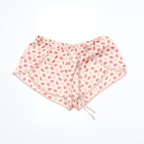 H&M Womens Beige Spotted  Hot Pants Shorts Size S