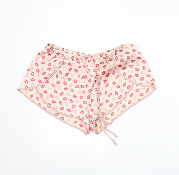 H&M Womens Beige Spotted Hot Pants Shorts Size S