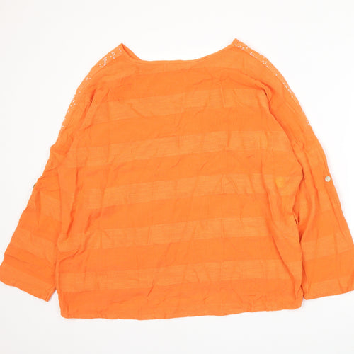 Penella Womens Orange   Basic T-Shirt Size S