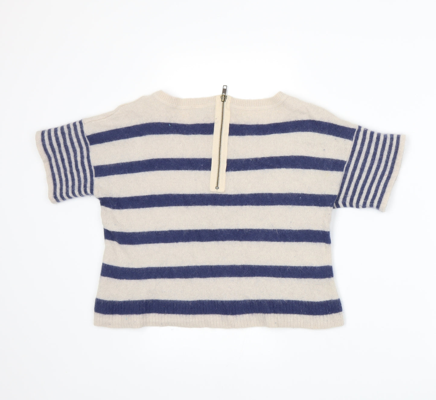 Topshop Womens Blue Striped Knit Pullover Jumper Size 10
