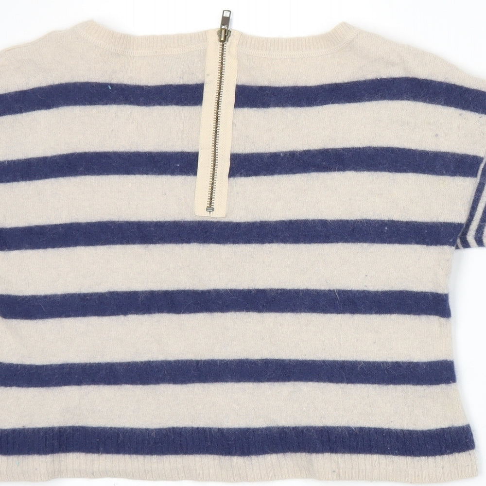 Topshop Womens Blue Striped Knit Pullover Jumper Size 10