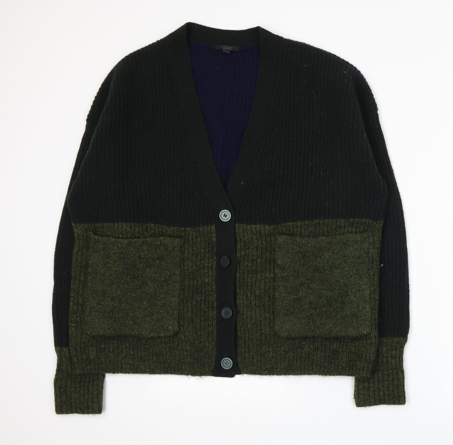 COS Womens Green  Knit Cardigan Jumper Size S
